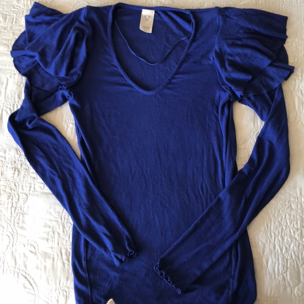Free people royal blue ribbed top